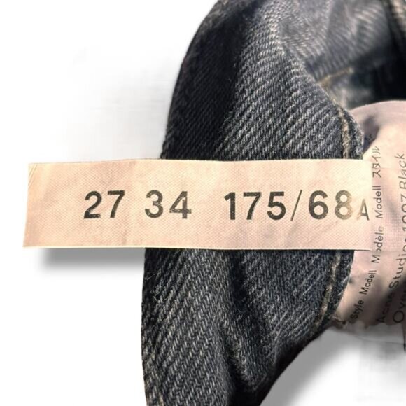 Acne Studios Blå Konst 1997 Overdyed Black Straight Leg Jeans 27x34 Minimalist - Picture 10 of 11